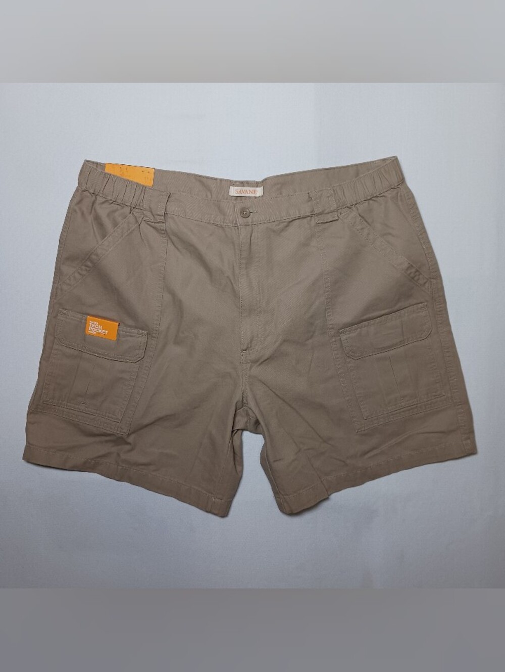 Savane Mens Hiking Shorts 42 Tan UPF 30 Tech Pocket NWT